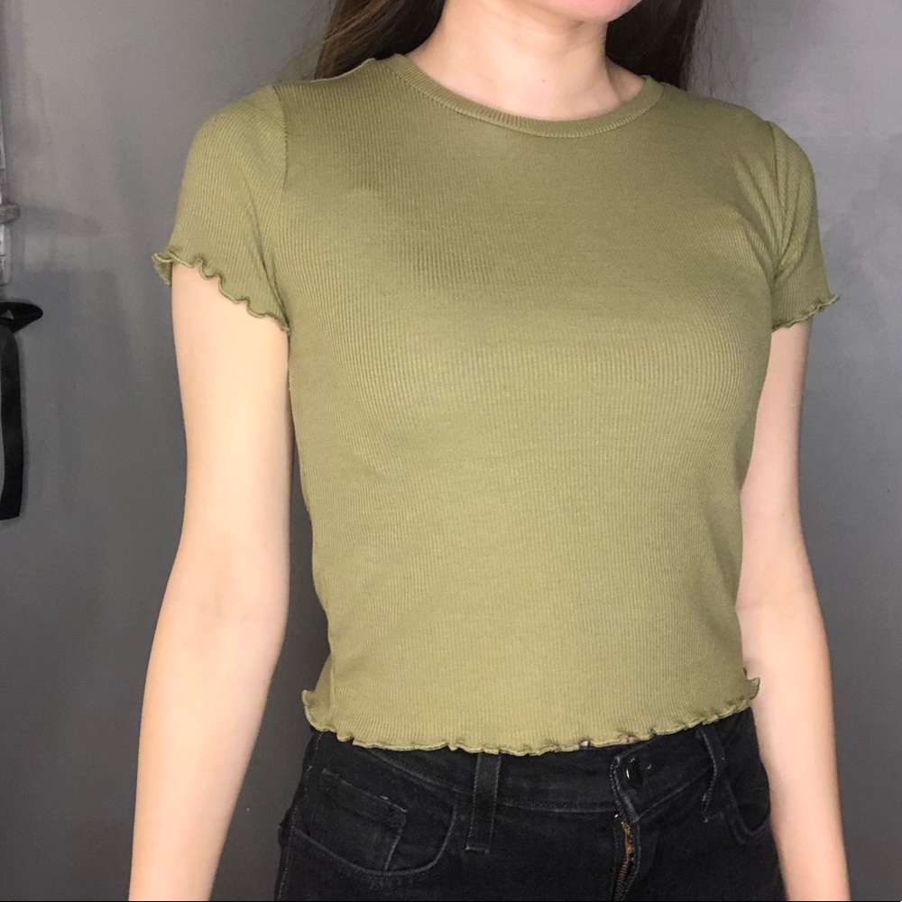 Green crop top